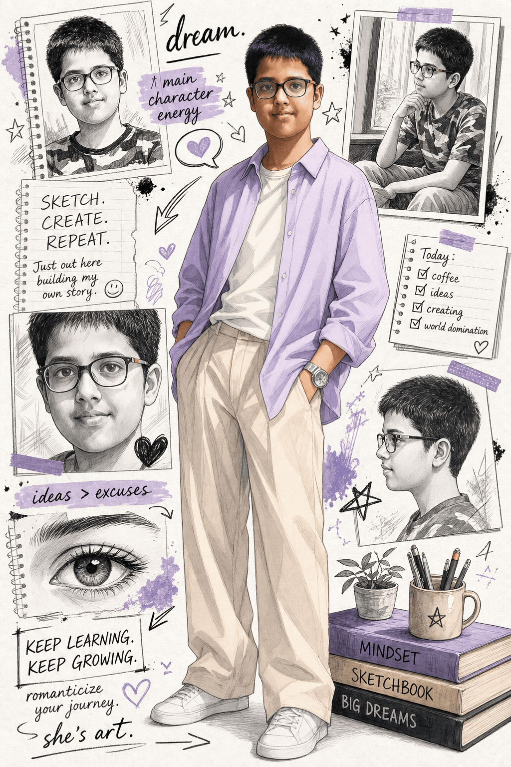 Create a premium 3:4 vertical aesthetic collage poster using the uploaded refere