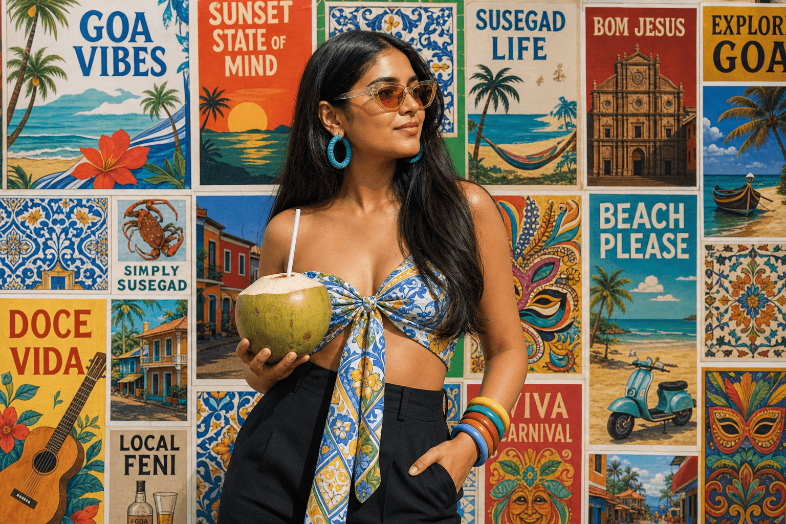 Create an authentic, colorful, and vibrant street-style photograph, capturing a 