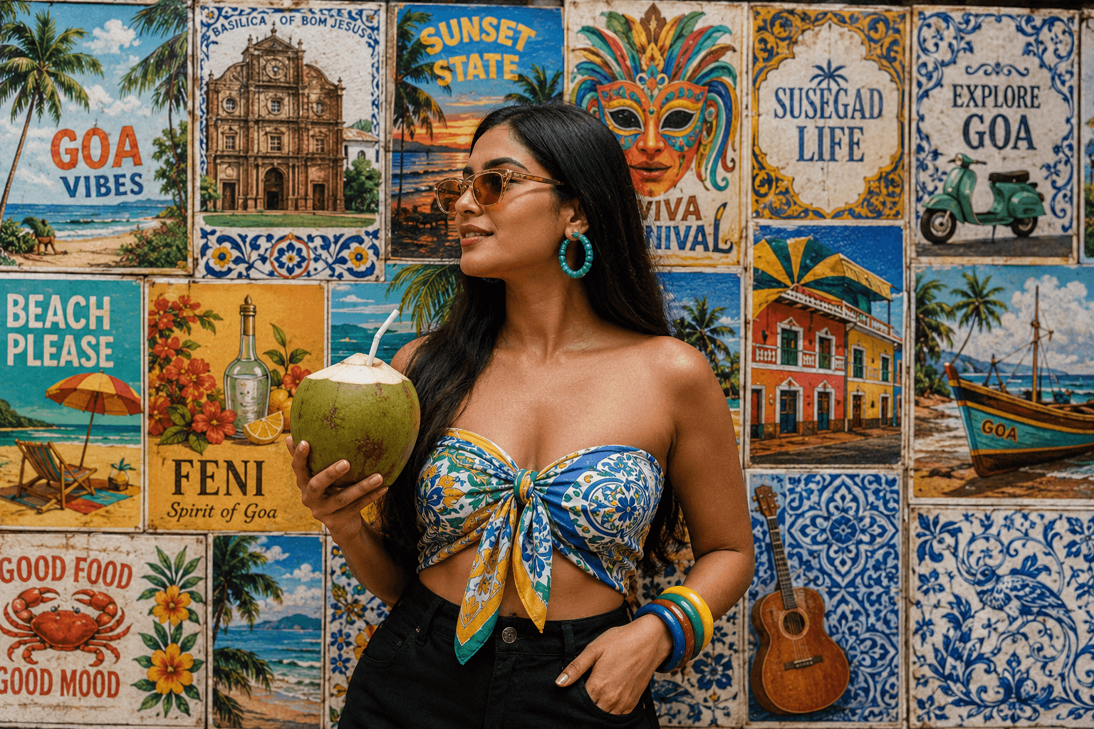 Create an authentic, colorful, and vibrant street-style photograph, capturing a 