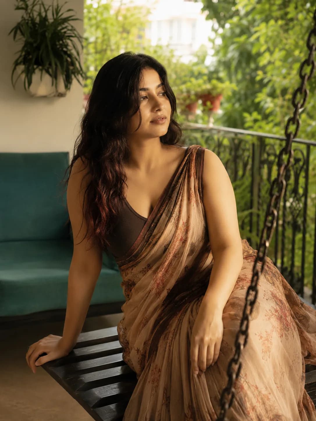 Create a photorealistic lifestyle portrait of a young adult South Asian woman re